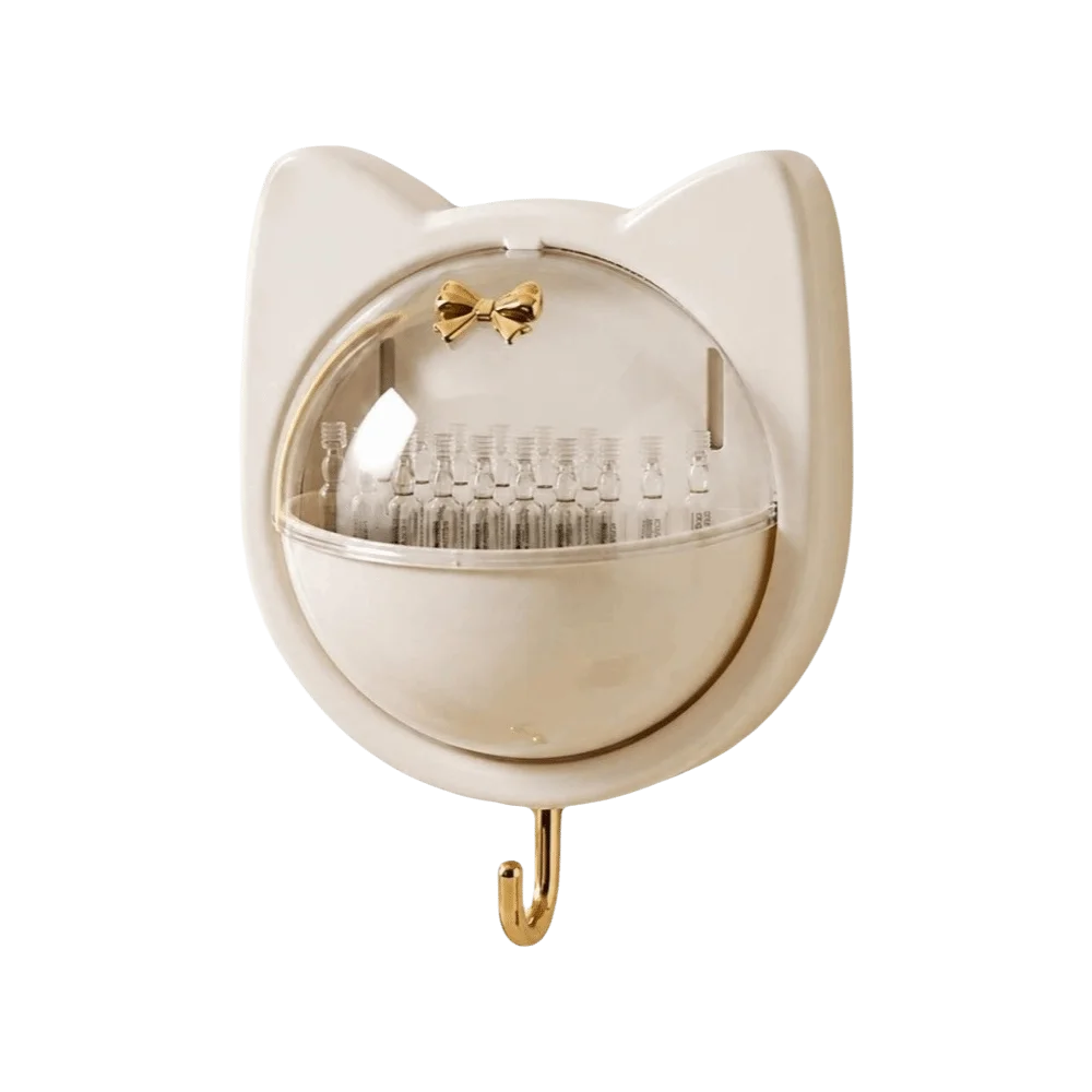 porte bougies mural tête chat couvercle transparent crochets métalliques moderne vert rose pastel