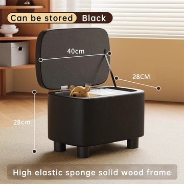pouf rangement moderne simili cuir marron clair tapis protection pieds simples