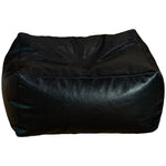 poufs marron noir crème cuir texturé coutures apparentes moderne décontracté bohème accueil