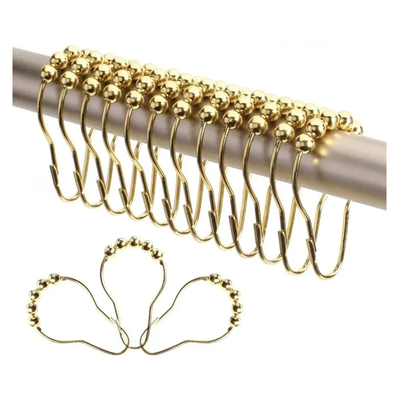 boucles rideau or noir blanc moderne adhésif set accessoire métal 12pcs visible track