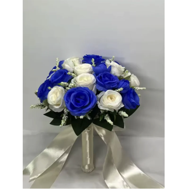 Bouquet de mariée artificiel champagne blanc fait main