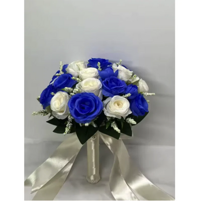 Bouquet de mariée artificiel champagne blanc fait main