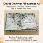 housses couette motif floral moderne blanc vert turquoise gris foncé abstraits lisses enveloppes corner