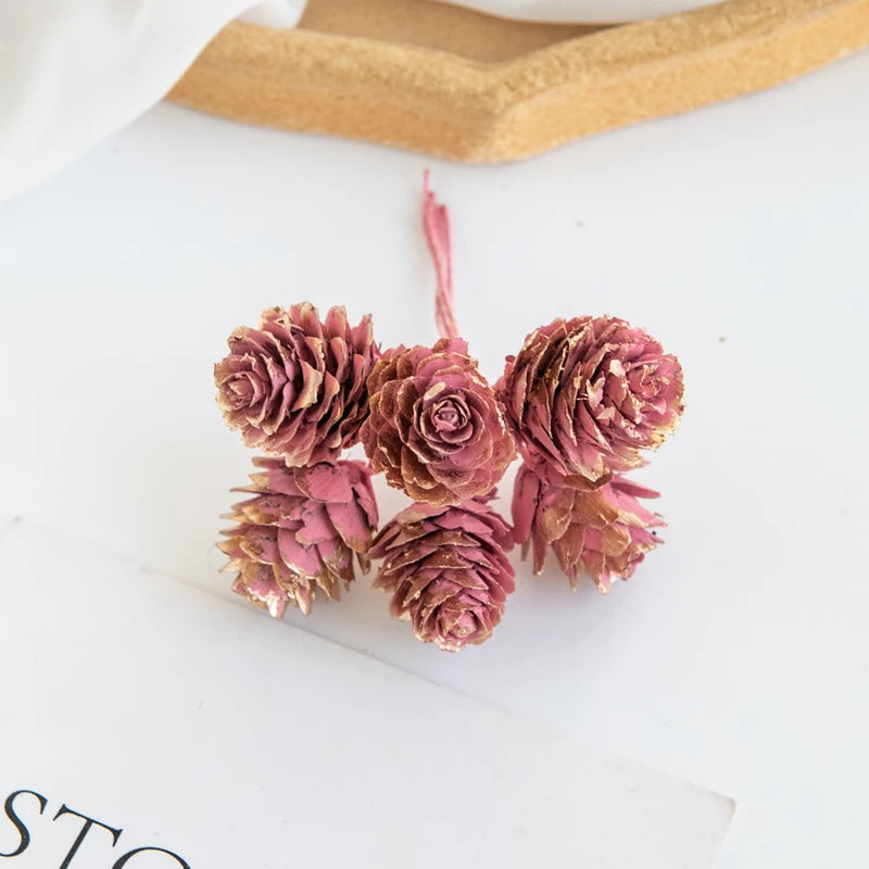décoration mariage noël branches pin dorées accessoires couronne bricolageextérieur rustique