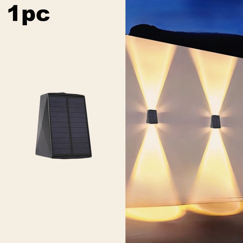 lampes murales solaires led ip65 moderne noires lumière jaune panneaux solaires texturés étanchesextérieur garage