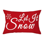 coussin Noël rouge motif rennes flocons neige décoration canapé salon fête hiver 30x50cm