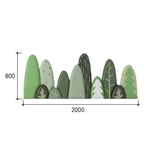 tête lit moderne motif feuilles verte gris chambre enfant décoration bois acajou ornemental intérieur