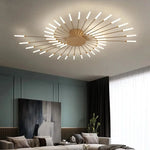 plafonnier moderne or noir lumineux éclairage quotidien acier certifié ccc 249 2000 lumens