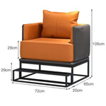 canapé moderne orange gris coussins structure métallique scandinave minimaliste canapé d'angle forme
