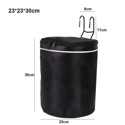 sac guidon fixe toile noir couvercle panier transport avant vélo scooter