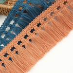 ruban macramé franges boho vert eau bleu marine orange noir blanc artisanal