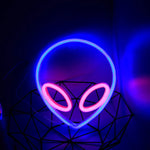 néon alien vert violet bleu rose planète saturne moderne lumineux fixations
