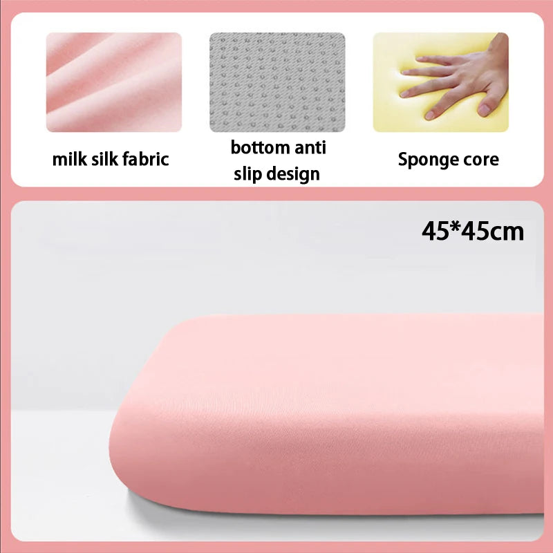 coussin chaise mousse mémoire forme douce polyester coton bleu gris rose moderne ergonomique adhésif