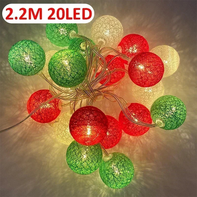 guirlande lumineuse multicolore cotonné moderne 20 led 2mètres auto batterie usb