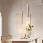 lampe suspendue moderne minimaliste pierre beige clair texture naturelle câble noir 90 260V 2000