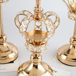 décoration maison bougeoirs couronne or cristaux métal transparent royal glamour