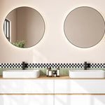 ruban decoratif adhesif carreaux damier noir blanc decoration murale bordure tableau classique
