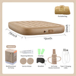 matelas gonflable beige moderne bosses pompe électrique double camping intérieur