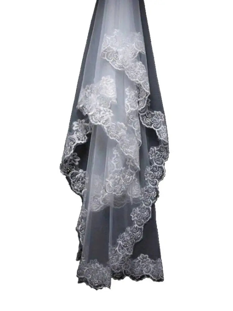 voile mariée blanc broderie florale classique tulle haute qualité translucide unique femme mariage