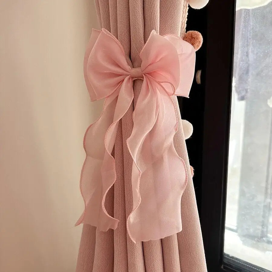 ruban fenêtre rose clair soie douce translucide classique élégant 24cm 26cm