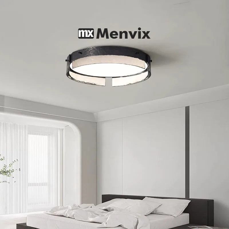 plafonnier led moderne verre noir texture métallique clips fixation éclairage quotidien télécommande ampoules led