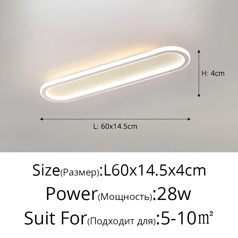 lampe led moderne blanche rectangulaire bord noir éclairage intérieur chambre salon