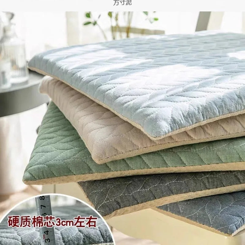 coussin chaise salle manger mousse mémoire forme motif feuilles vert gris