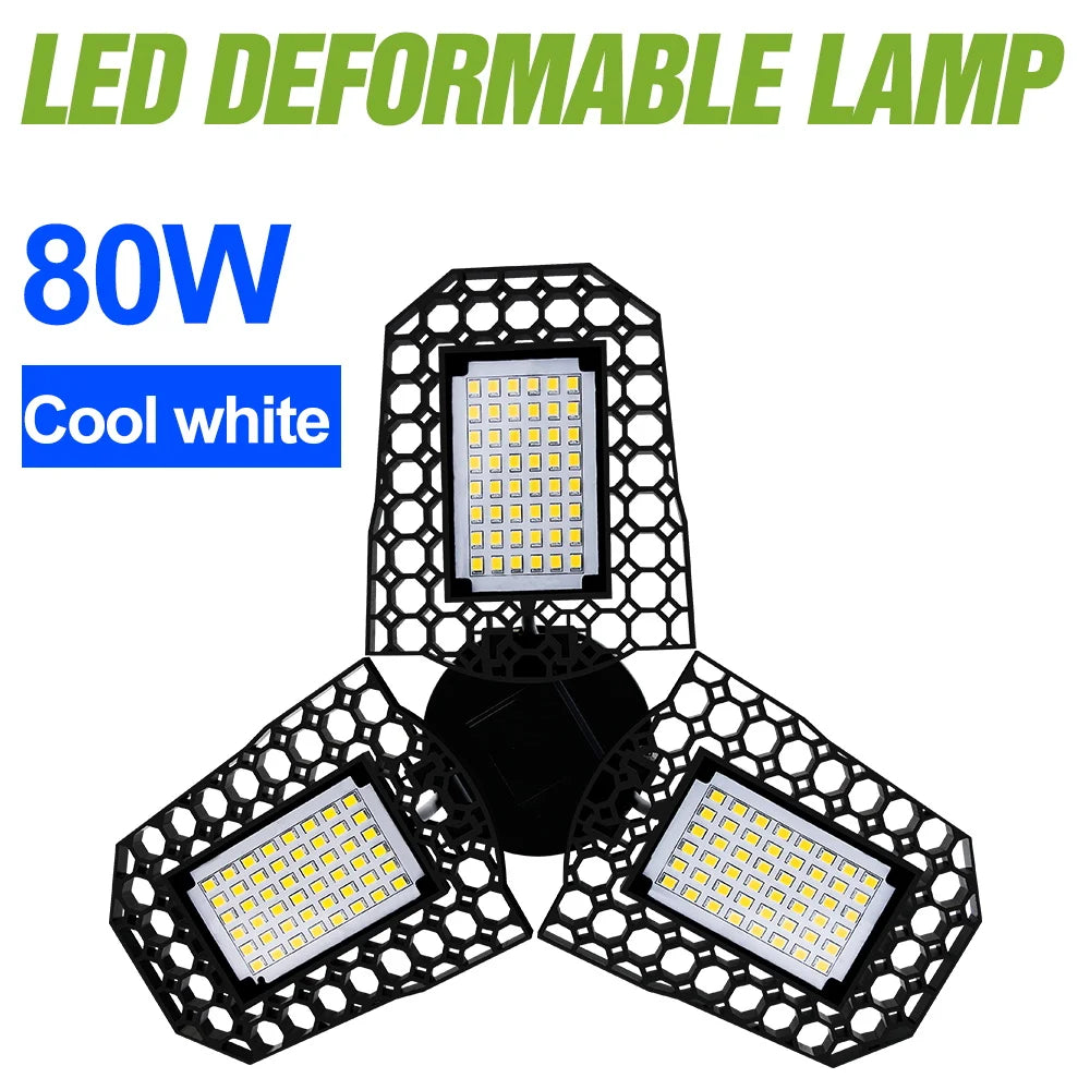 lampe led garage e27 noir hexagonal smd 40w 60w 80w 100w 150w 200w