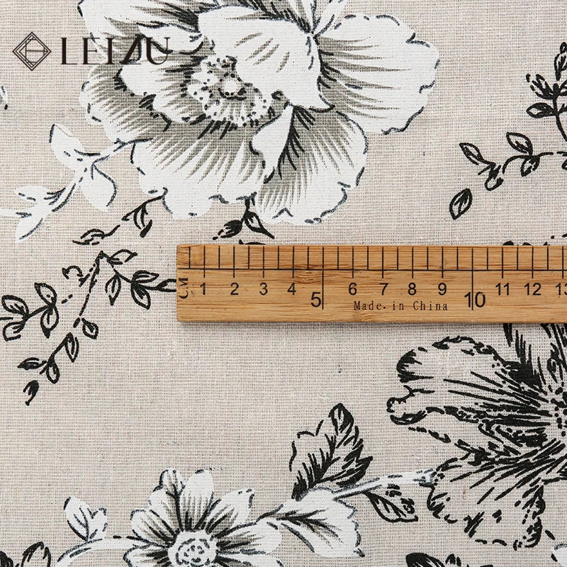 tissu imprimé fleurs feuilles beige bleu rouge résistance abrasion classique vintage 180x150cm 45x150cm 90x150cm