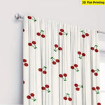 rideau moderne pièces cerises rouges polyester blanc opaque anneaux métalliques inclusion chambre salon cuisine