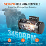pompe piscine noire industrielle 2hp 230v 60hz 78ampères 3450trmin vis fixation