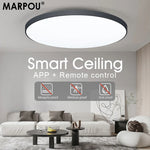 plafonnier led moderne télécommande application blanc noir minimaliste