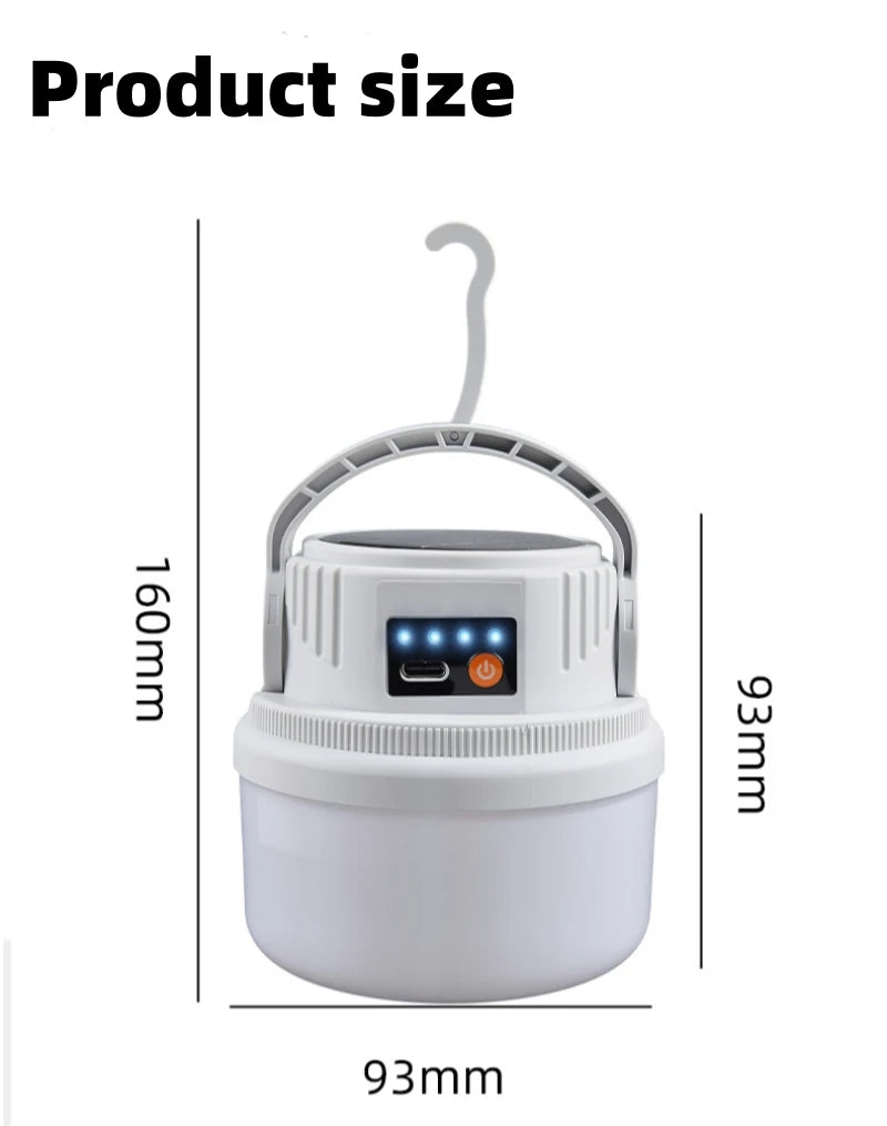 lampe solaire rechargeable portable camping ip65 led moderne annuaire suspension affichage usb