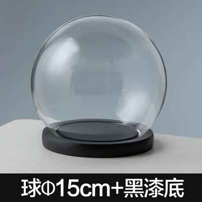 boule verre transparent socle bois décoration d'intérieur moderne objet d'exposition moderne