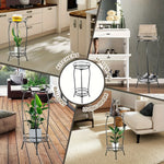 support plante étagère métal ajouré deux niveaux industriel vintage monstera deliciosa sansevieria fleuriintérieurextérieur