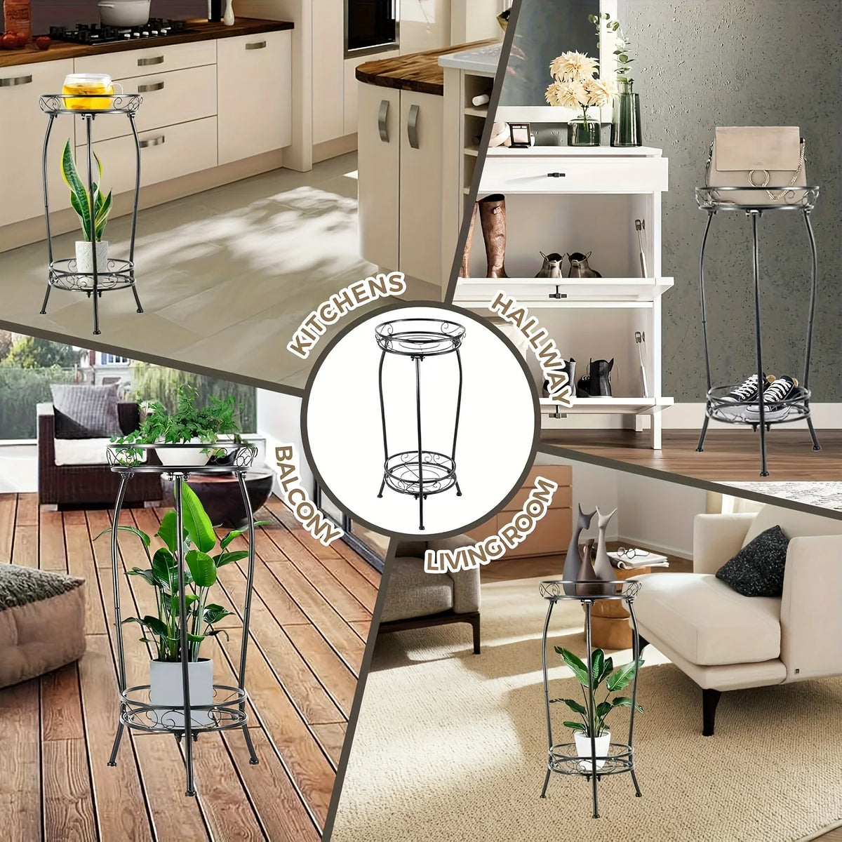 support plante étagère métal ajouré deux niveaux industriel vintage monstera deliciosa sansevieria fleuriintérieurextérieur