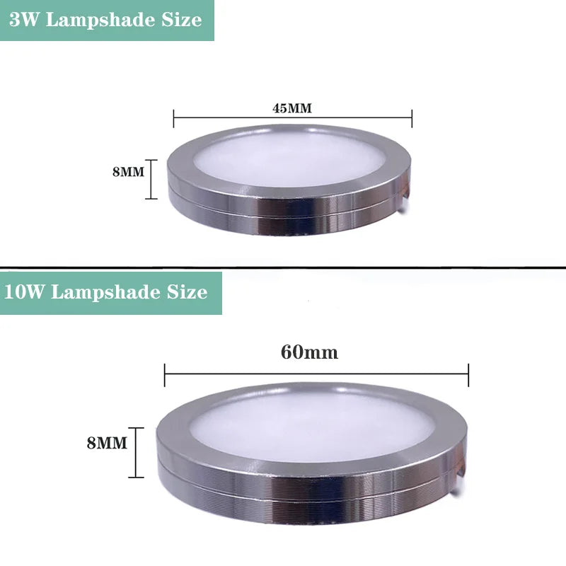 lampe led moderne 3w 10w usb dimmable blanc gris métallique rond lisse