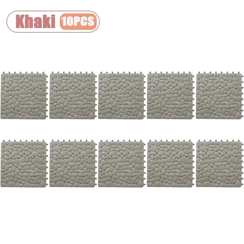 tapis sol antidérapant cailloux gris blanc moderne 30cm 30cm clips geometrique