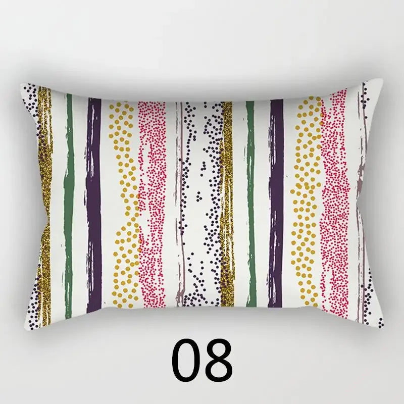 taie d'oreiller rectangulaire 30x50cm housse coussin décoration moderne motif abstrait coton polyester