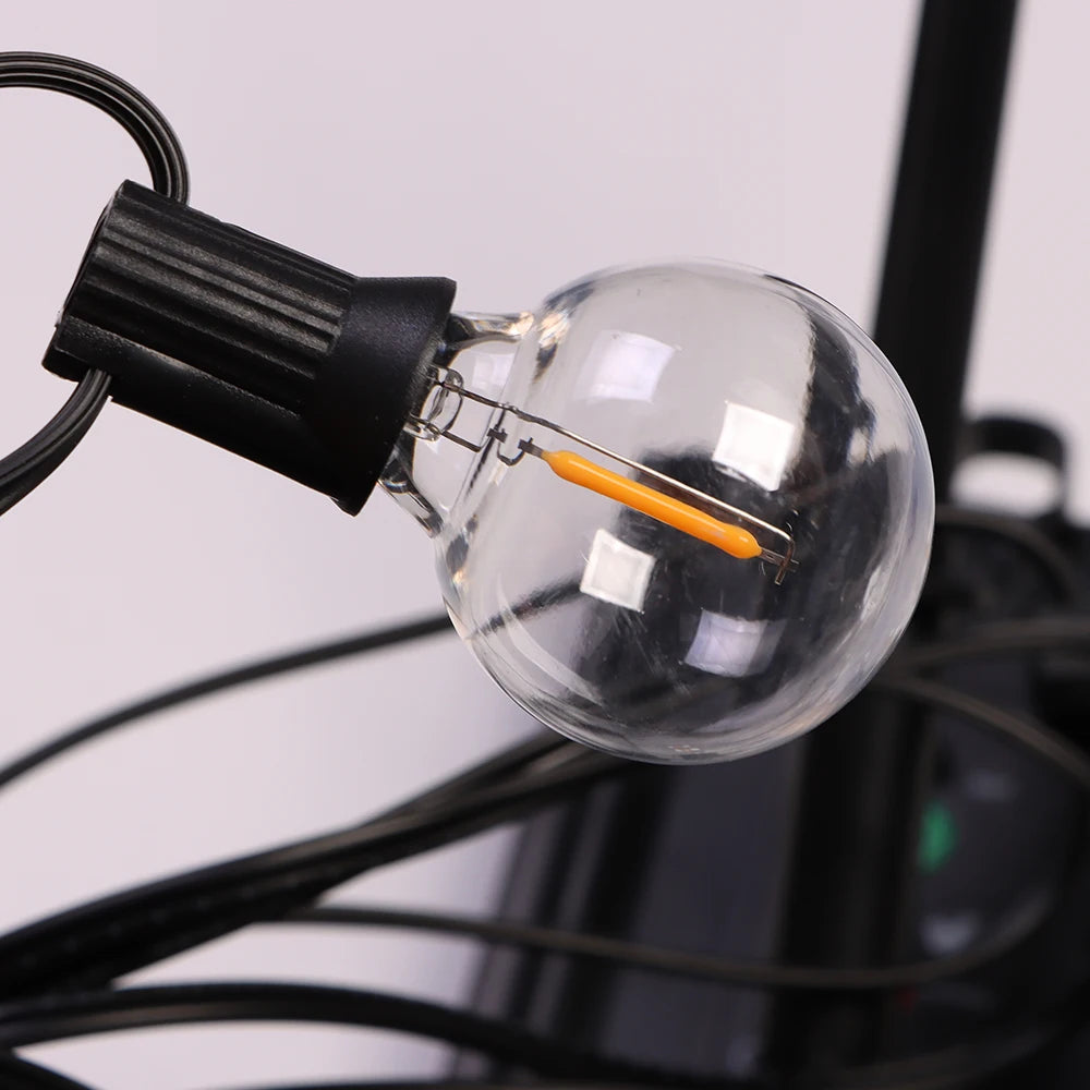 guirlande solaire led imperméable 10m 20ampoules ambrées patio extérieur télécommande étanche