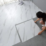 autocollants sol marbre blanc gris moderne adhésifs pvc 30x30cm pack 12 pièces