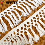 franges macramé blanc noir motifs géométriques boho artisanal 5mètres