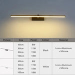 lampe miroir moderne noir blanc led mur 40cm 60cm 80cm 100cm