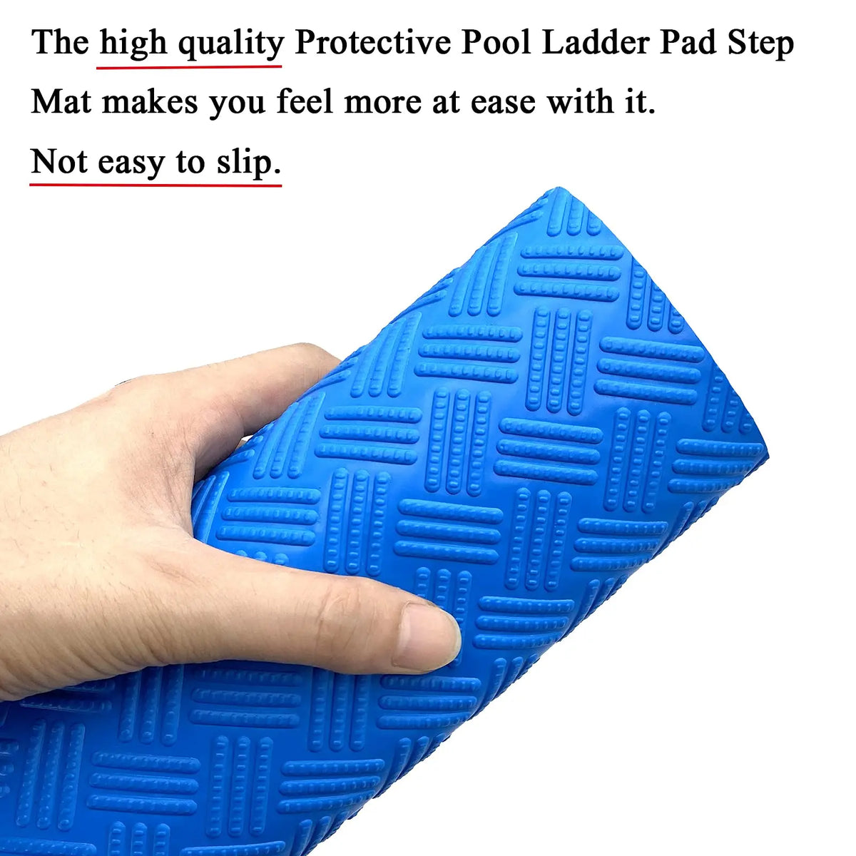 tapis antidérapant bleu texture rectangles piscine sécurité escalier sol bleu blancintérieur