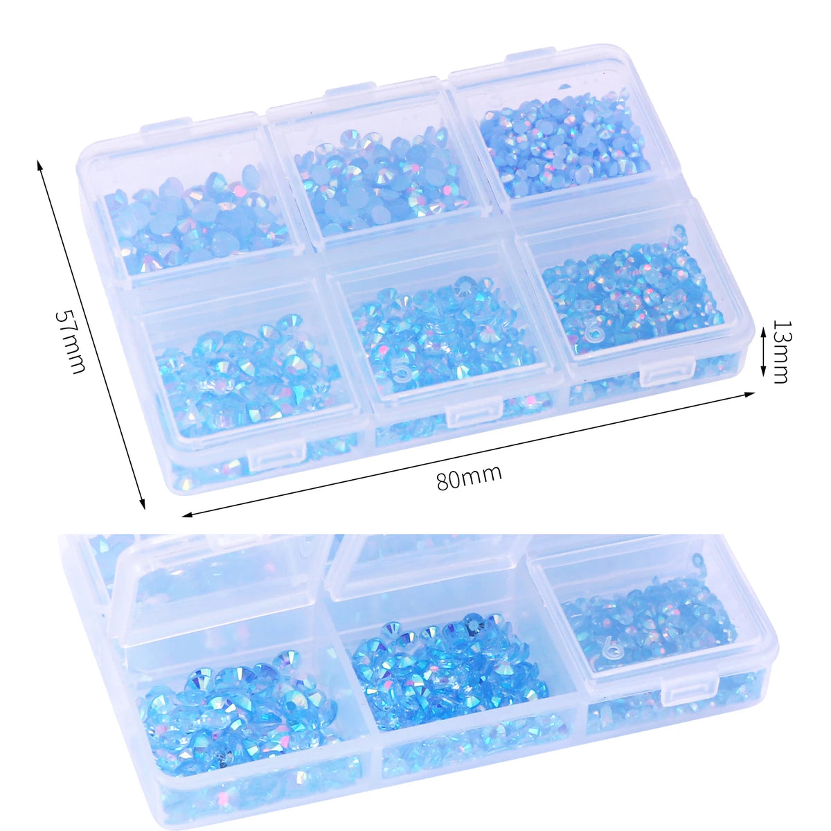 résine multicolores brillantes 4mm 3mm 2mm décoratives nail art bricolage 1000 pièces box