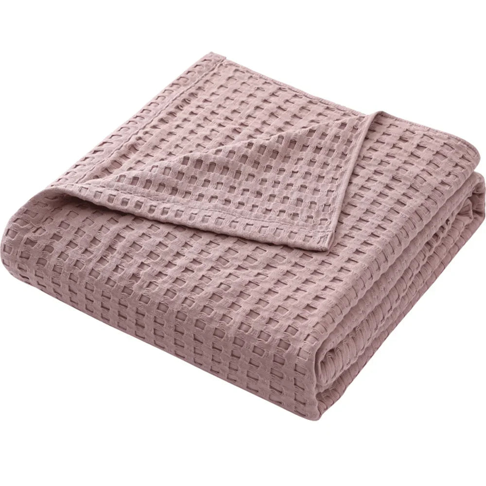 couverture coton géométrique bleu clair rose jaune moderne hiver été hospitalière voyage pique nique