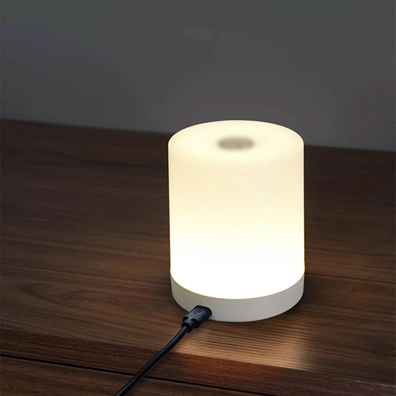 veilleuse lampe table led blanc moderne éclairage nuit chambre tactile charge