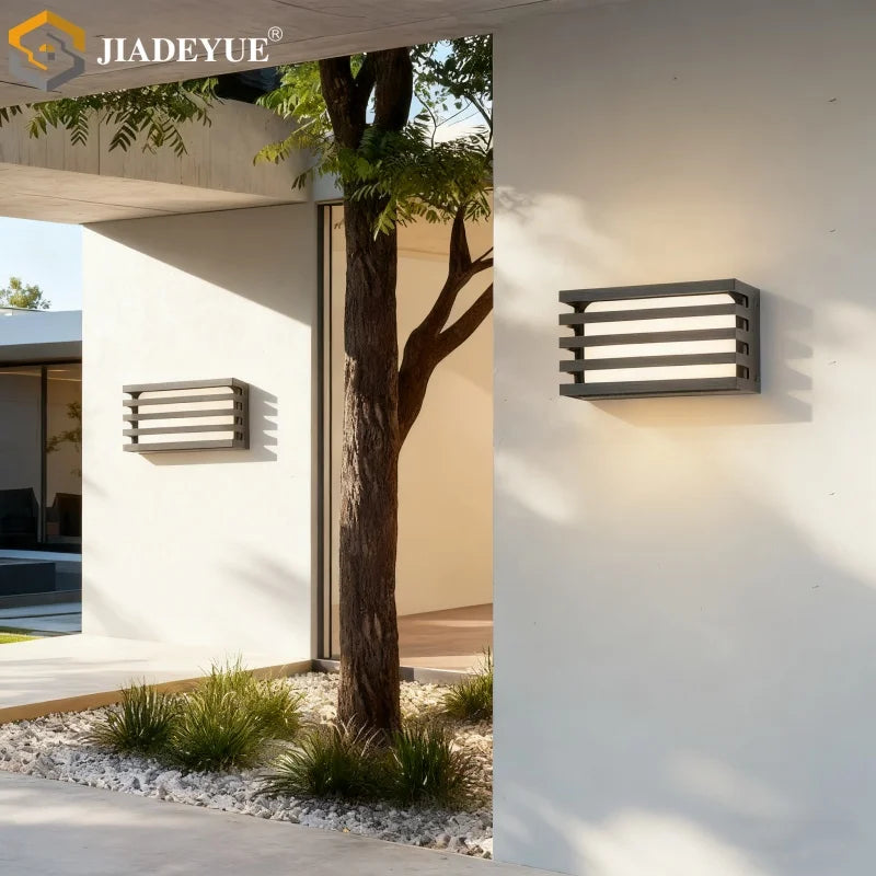 appliques murales modernes led ip65 étanches noir blanc vis aluminiumextérieur balcon couloir
