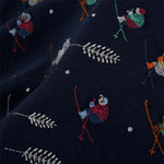 tissu brodé bleu marine personnages animés oiseaux animaux motifs floraux coton résistant bricolage nappe