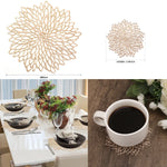 placemats dorés floral ajouré moderne respectueux environnement opaques variété tailles